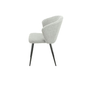 Silla Acolchada Krid en Tela Gris Claro con Patas de Metal Negro 44 x 41 x 82 cm