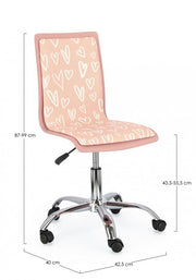 Silla de oficina Young Hearts polipiel acero 42,5 x 40 x 87 cm
