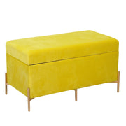 Banco de terciopelo amarillo cm78x40h45