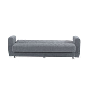 Sofá cama 3 plazas en tejido gris con contenedor 214x80xH.83 cm