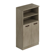 Zapatero multiusos Clay de madera melamínico 2 puertas y 4 compartimentos (2 internos y 2 abiertos) h130x71x38