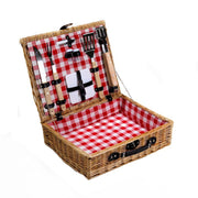 Picnic campestre mimbre con accesorios barbacoa cm50x40h14