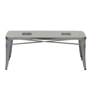 Banco de hierro Bristol blanco antiguo