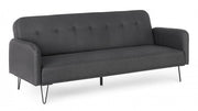 Sofá cama de tres plazas en tejido BRIDJET Negro 200x82x h81 cm