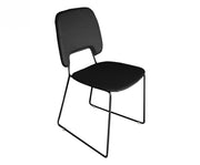 Silla polipiel y asiento negro 47,5x45,5x89h cm