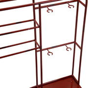 Portabotellas de pared en metal 2 lugares rojo cm59x33xh62.5