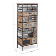 Cajonera acero diecinueve cajones Antracita OFFICINA 59x33,5x h146 cm