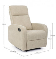 Sillón reclinable manual tejido Iris beige