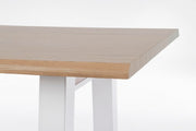 Mesa estilo natural madera blanca y acero 180x90