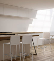 2x Taburete de estilo de diseño de piel sintética blanca