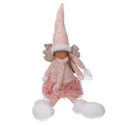 Ángel led tela rosa cm13x10h52