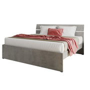 Cama doble para dormitorio, gris cemento, cm 200x171xH 98