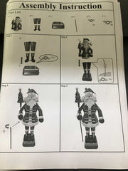 LED rojo metal Papá Noel cm40x30h135