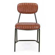 Silla Debbie vintage naranja oscuro en ecopiel