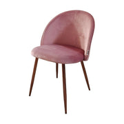 Silla de tela rosa con patas de metal oro rosa 78x47x57 cm