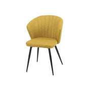 Silla Tapizada Amarilla con Patas de Metal Negro 44 x 41 x 82 cm