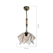 Lámpara colgante Volga MDL3781 oro antiguo y cristal ahumado