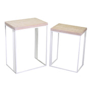 Columna metalica Lucilla 2 uds blanca