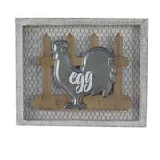 Cuadro metal madera huevo de gallina cm46x38x3