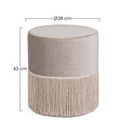 Puf Leilani efecto terciopelo gris claro D38 cm