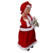 Tela papa noel dama con guirnalda roja cmh45