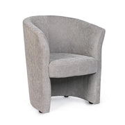 Sillón en madera y tela gris claro BELICE 64,5x63x h76 cm