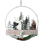 Guirnalda led angel metal madera verde agua cm24x3,5x40,5