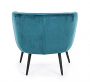 Peacock de sillón de terciopelo azul clásico