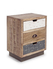 Mesita de noche vintage de 3 cajones