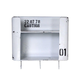 Estante bristol metal blanco 2 estantes con colgador cuadrado 3 plazas cm30x10h30