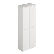 Zapatero multiusos blanco dos puertas con porta escobas cm h182x71x38