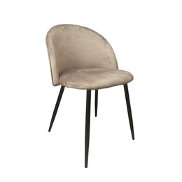 Silla de Tela en Color Gris con Patas de Metal Negro 78x47x57 cm