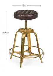 Taburete de cuero vintage Méndez 71h cm