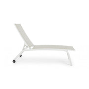 Cama alta en aluminio blanco con ruedas Cleopas