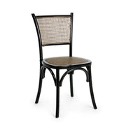 Silla de madera negra estilo vintage