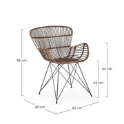 Sillón rústico en fibras naturales Ventrus Croco