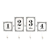 Percha metalica 4 plazas blanca con numeros cm46x23x6,5