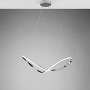 Lámpara de suspensión en metal y aluminio Cromo Pulido LED Integrado 70x29 h150 cm