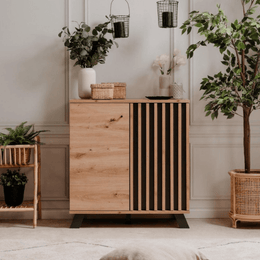 Aparador Medan01D 2 puertas en roble antracita