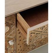 Aparador 4 puertas 1 cajón en madera de mango marrón 47x 160x h. 75 cm