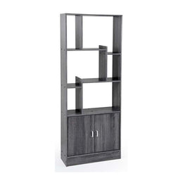 Librería de la oficina descrita con un compartimento cerrado gris 70 x 24 x 170 cm cm