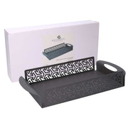 Bandeja de metal flechas gris oscuro rectangular cm41x20h6,5