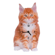 Reloj de madera gato naranja cm30x16x3