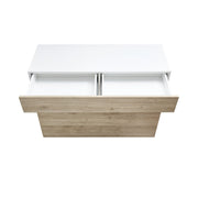 Aparador 1 cajones 1 solapa blanco - roble 111x42xh 82 cm