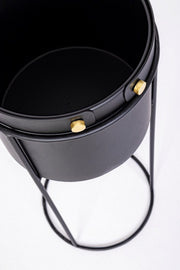 Set de 2 maceteros Zeina acero negro