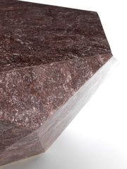 Mesa de piedra fósil con tapa violeta 102x102x40h cm