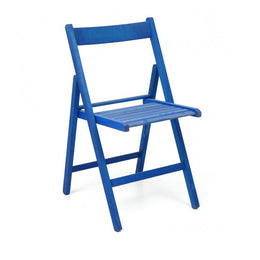 Silla plegable de haya azul de alta calidad 43x48xh.79 cm
