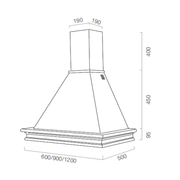 Campana de cocina rústica blanca RUSTICHELLA con estructura de madera en incrustación color nogal evita 120 cm