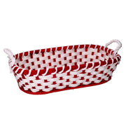 Cesta de mimbre roja ovalada cm45x35h12
