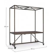 Mesa expositora industrial con techo 180x220h cm